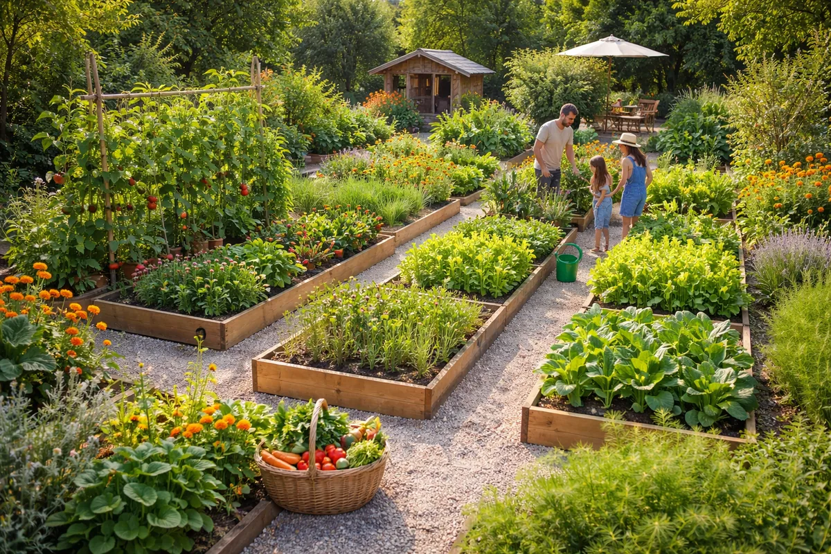 Comment aménager un jardin potager de 50 m² pour la famille