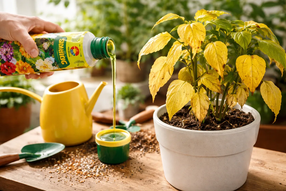 Pourquoi mes plantes jaunissent-elles après un apport d'engrais Compo ?